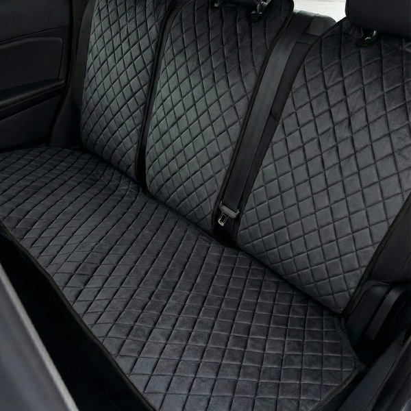 Третя спинка на задній ряд з алькантари преміум “Чорний ромб”