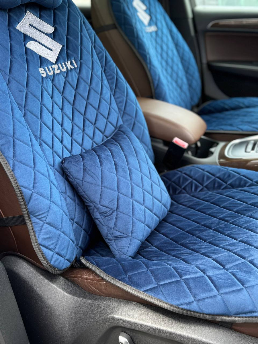 Накидки з алькантари преміум “Синій ромб”