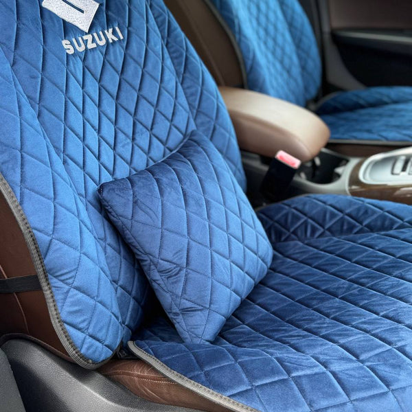 Накидки з алькантари преміум “Синій ромб”