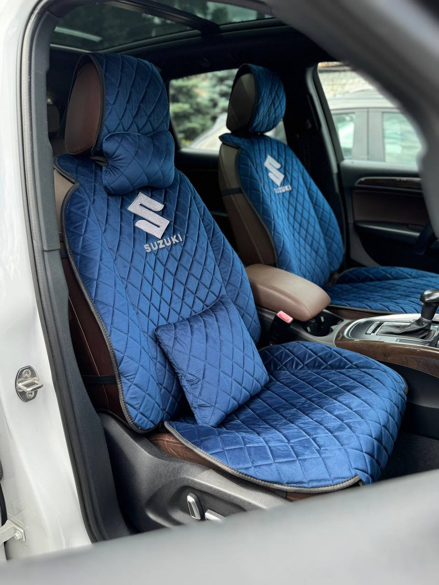 Накидки з алькантари преміум “Синій ромб”