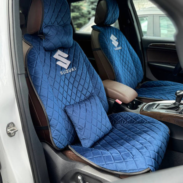 Накидки з алькантари преміум “Синій ромб”