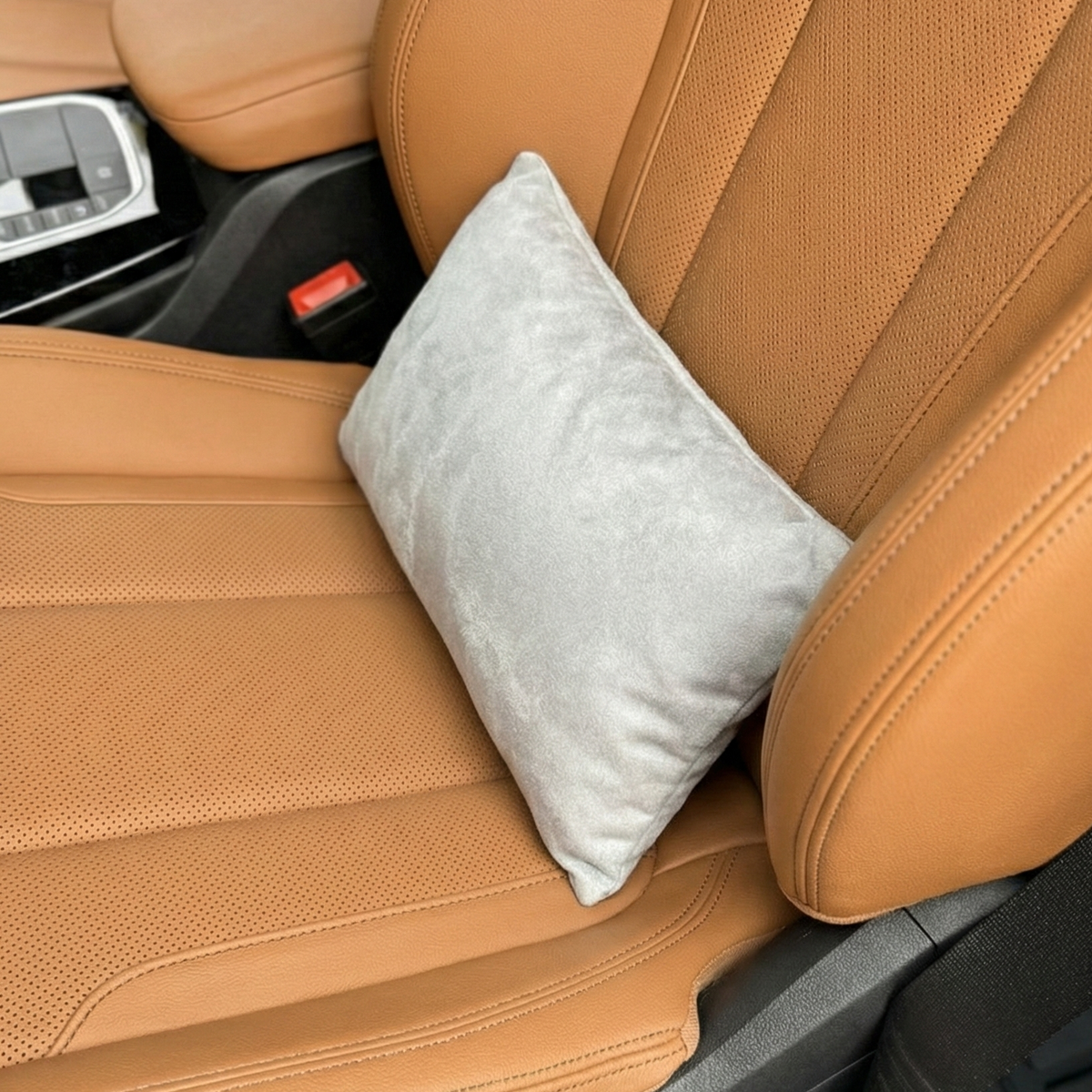 Подушка з оригінальної алькантари під спину “Сірий“