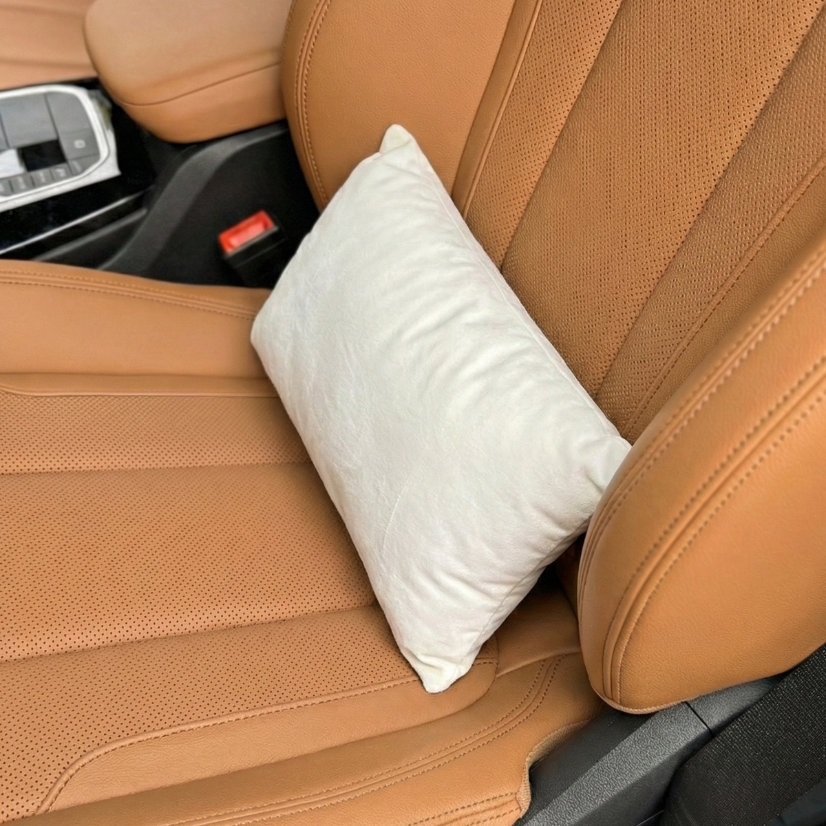 Подушка з синтетичної алькантари під спину “Бежева“