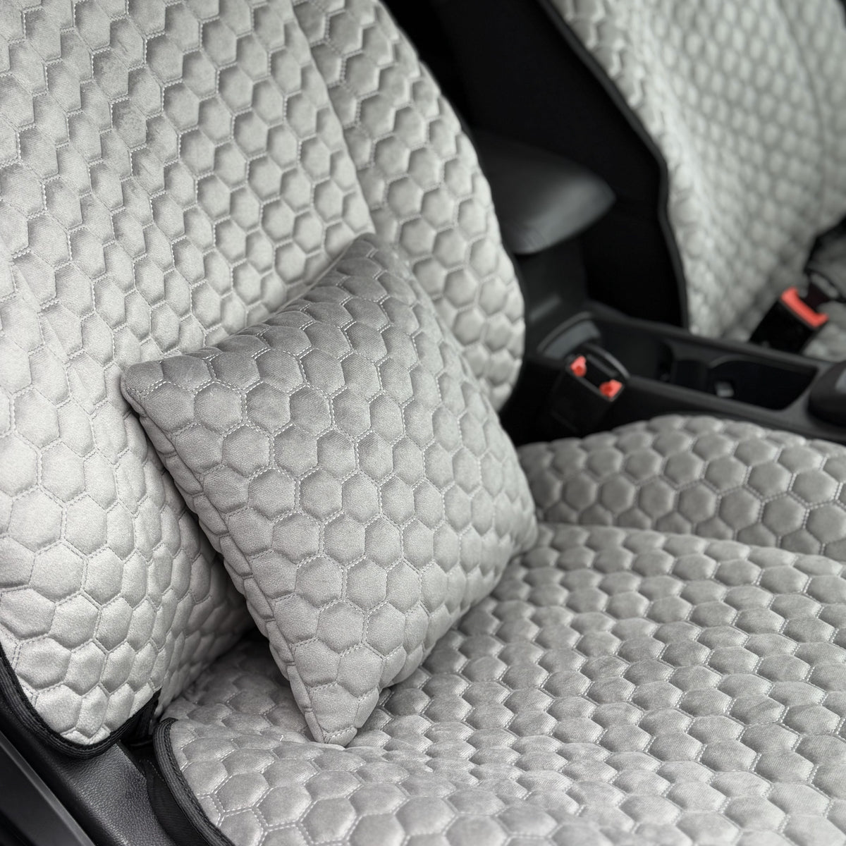 Накидки з алькантари преміум “Сіра сота”