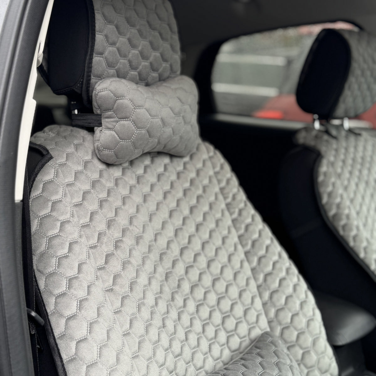 Накидки з алькантари преміум “Сіра сота”