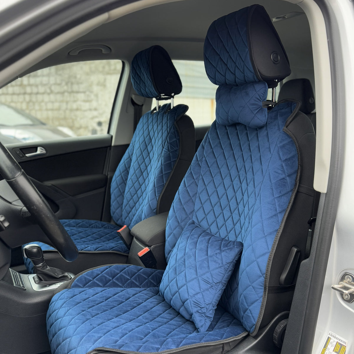 Накидки з алькантари преміум “Синій ромб”