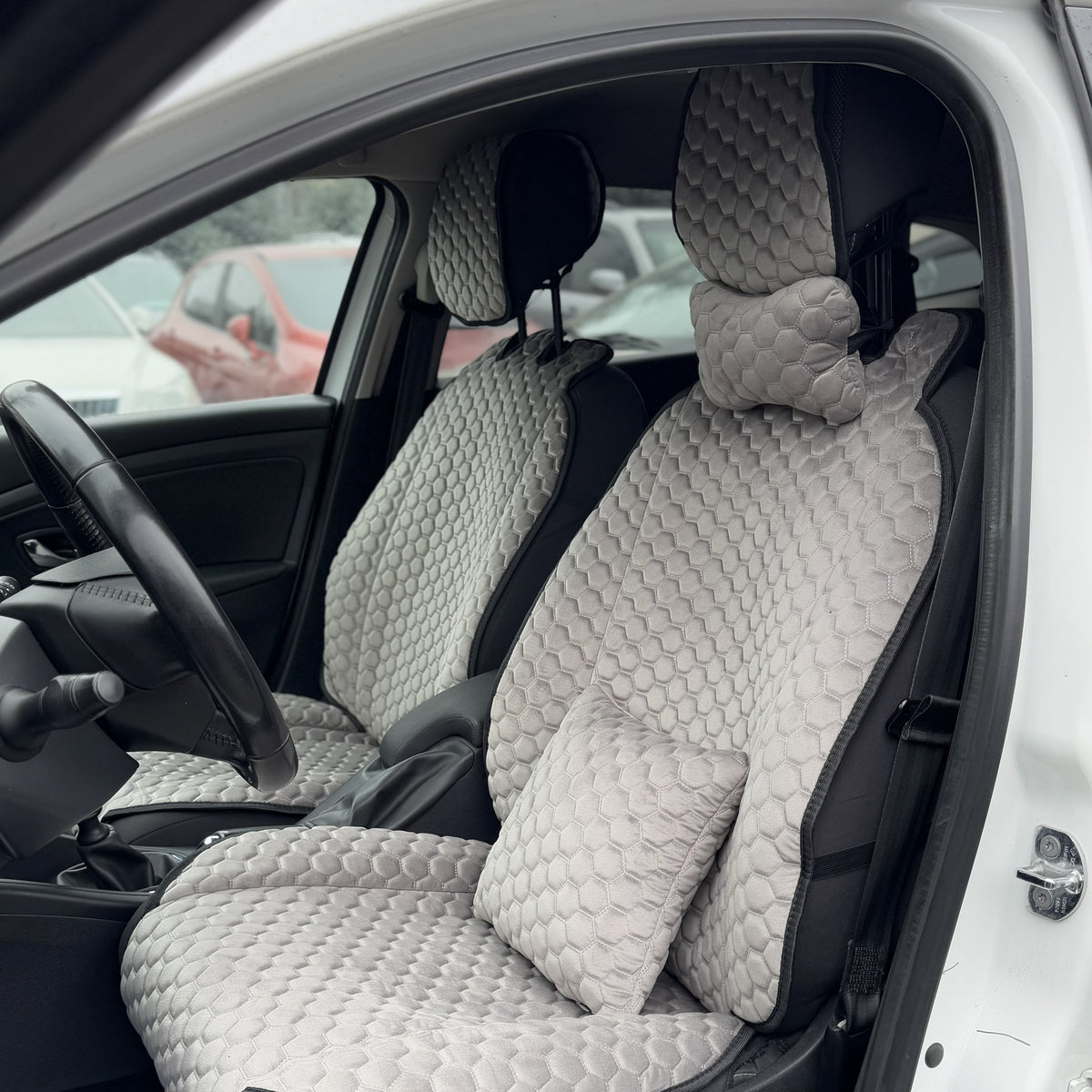 Накидки з алькантари преміум “Сіра сота”