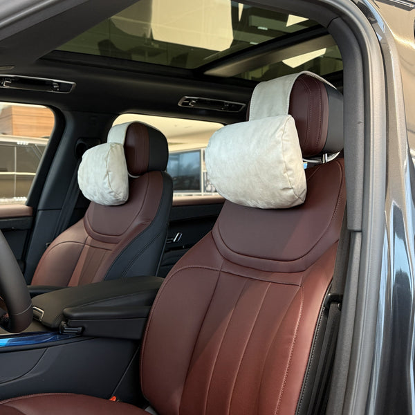 Подушка з оригінальної алькантари під шию “Бежевий“