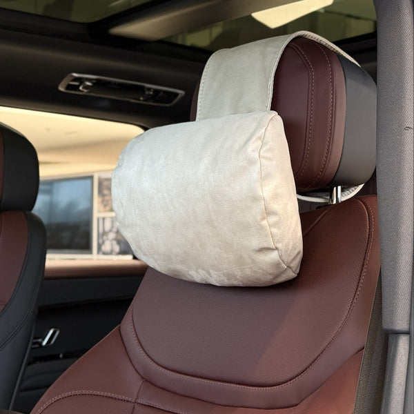 Подушка з оригінальної алькантари під шию “Бежевий“