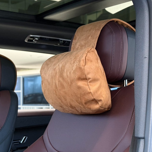 Подушка з оригінальної алькантари під шию “Світло-коричневий“