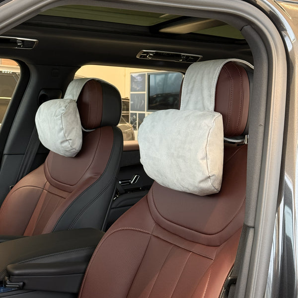 Подушка з синтетичної алькантари під шию “Сірий“