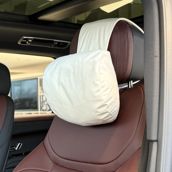 Подушка з синтетичної алькантари під шию “Бежевий“