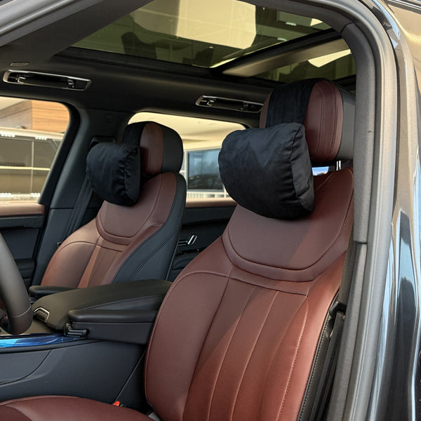 Подушка з синтетичної алькантари під шию “Чорна“