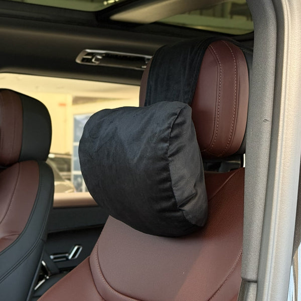 Подушка з синтетичної алькантари під шию “Чорна“
