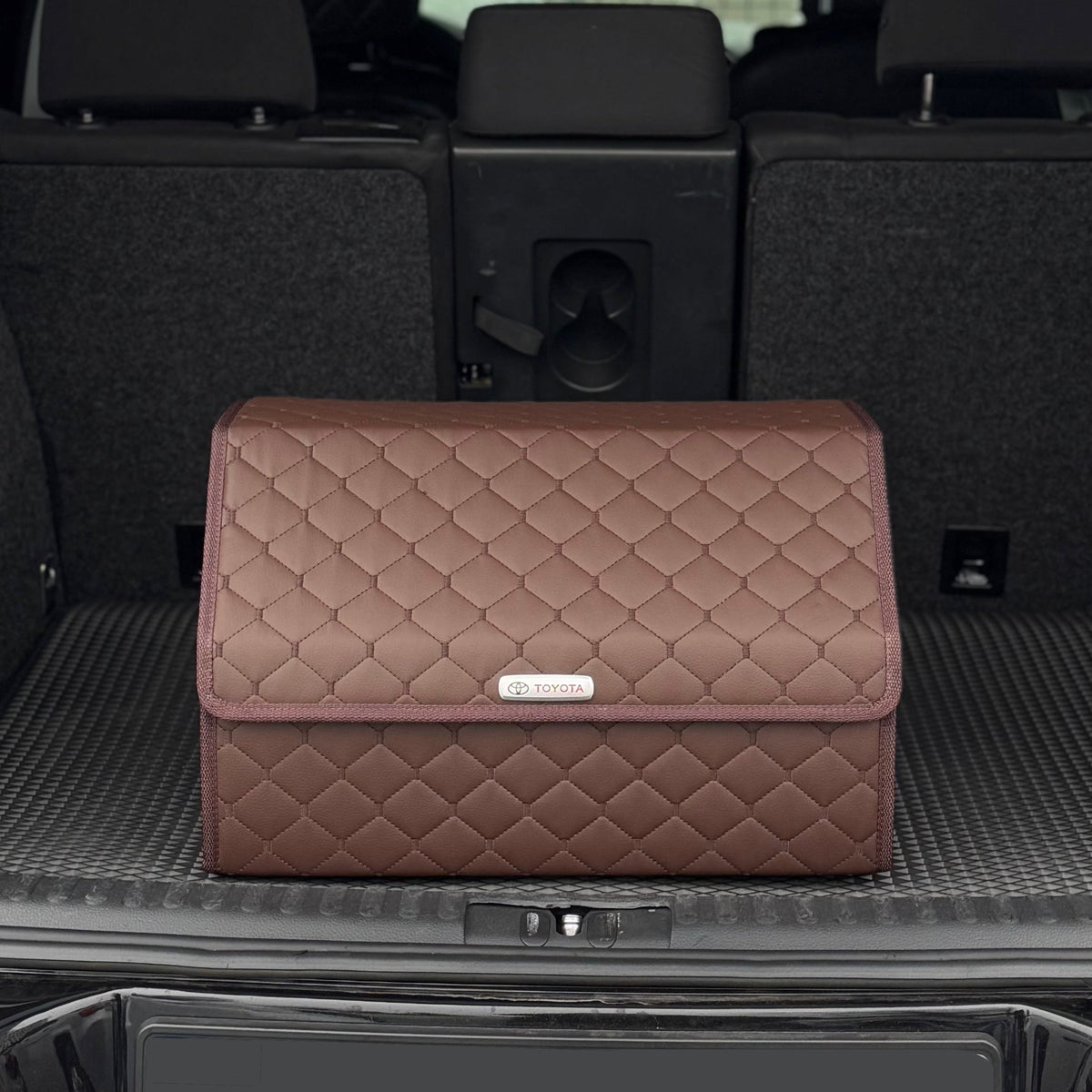 Органайзер у багажник авто з екошкіри “Коричневий ромб”