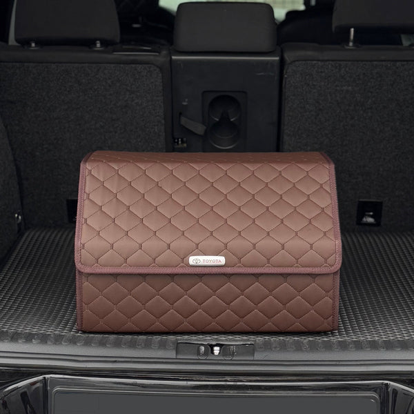 Органайзер у багажник авто з екошкіри “Коричневий ромб”