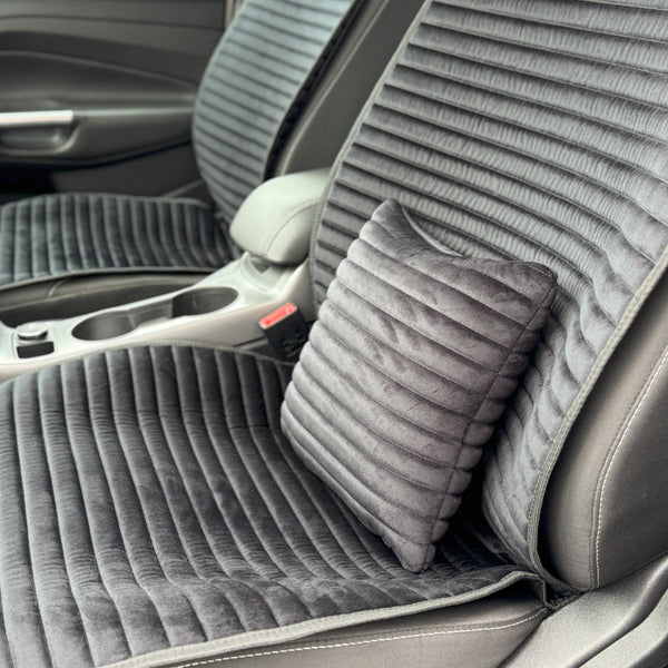 Подушка під спину з алькантари еліт “Темно-сірий“