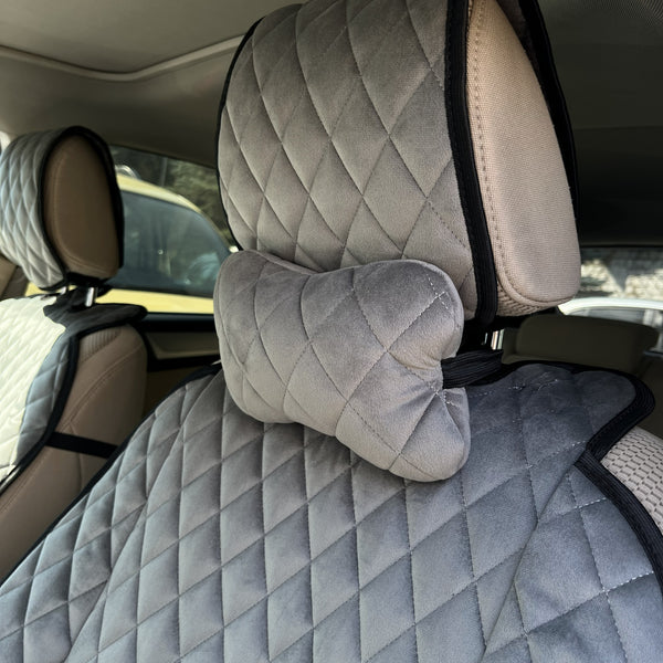 Накидки з алькантари преміум “Сірий ромб”