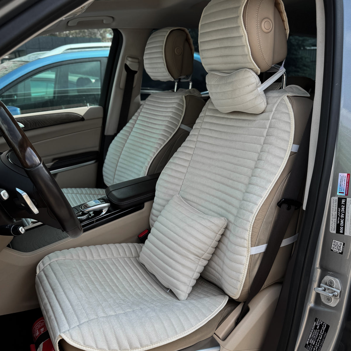 Накидки з алькантари преміум “Бежевий горизонт”