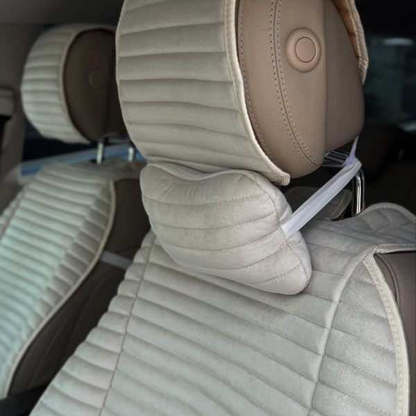 Подушка під шию з алькантари еліт “Бежевий“