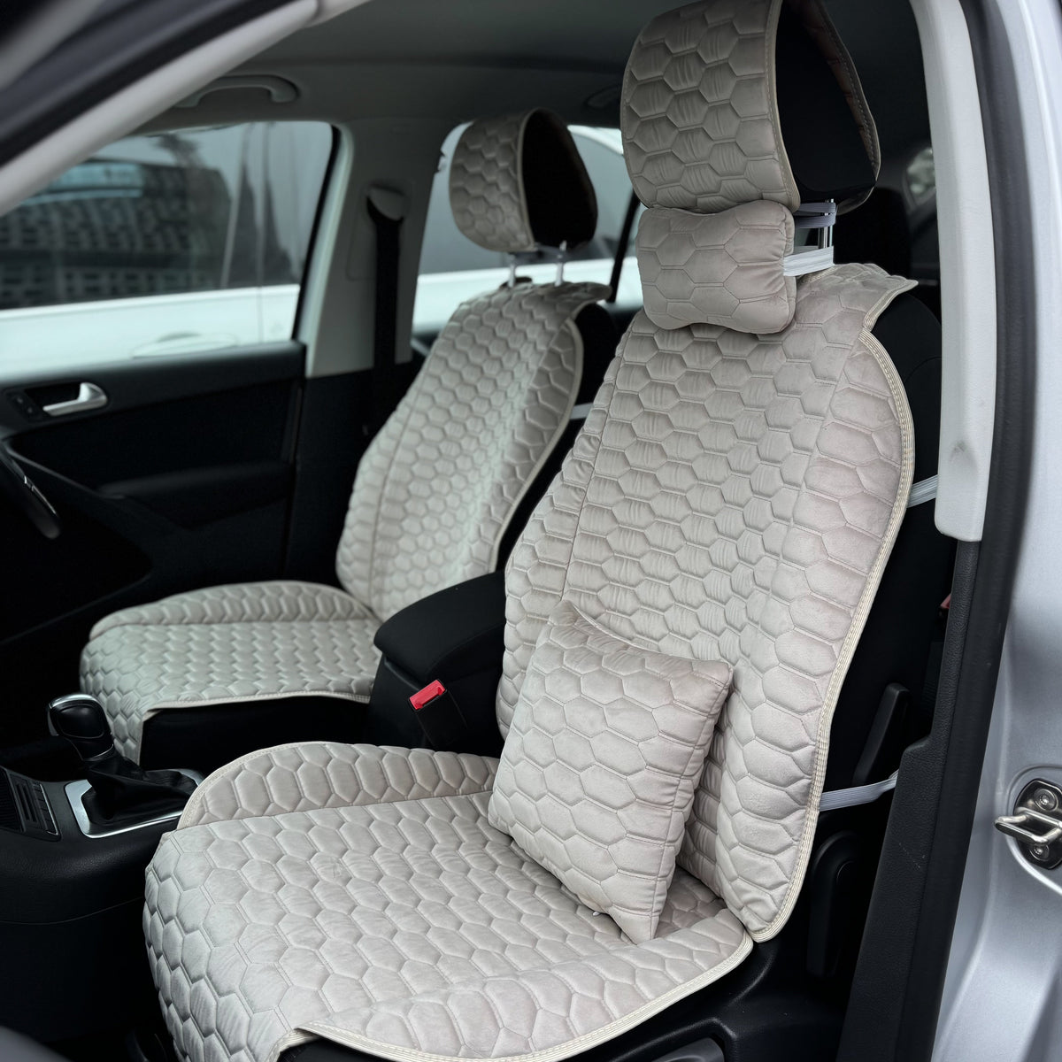 Накидки з алькантари преміум “Бежеві ланцюги”