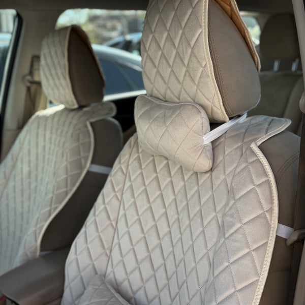 Накидки з алькантари преміум “Бежевий ромб”