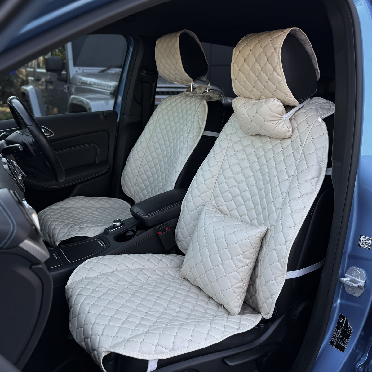 Накидки з екошкіри “Бежевий ромб”