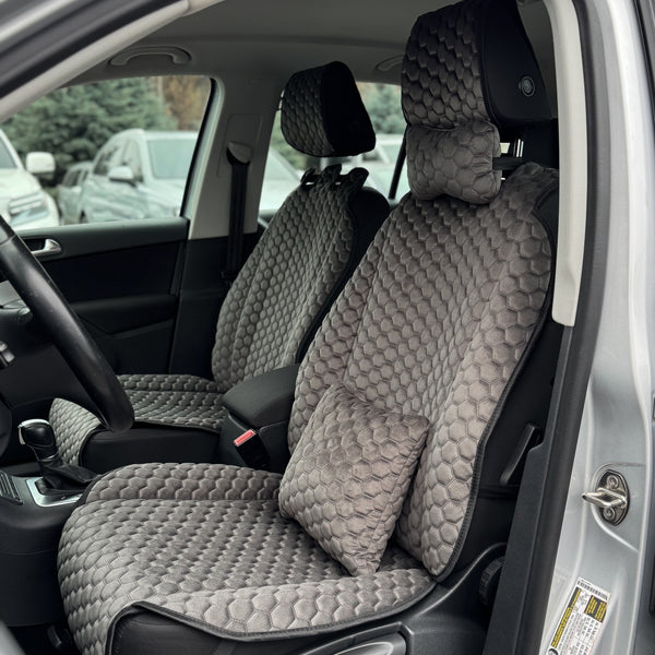 Накидки з алькантари преміум “Темно-сіра сота”