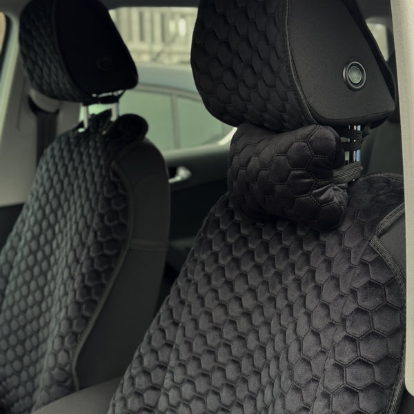 Накидки з алькантари преміум “Чорна сота”