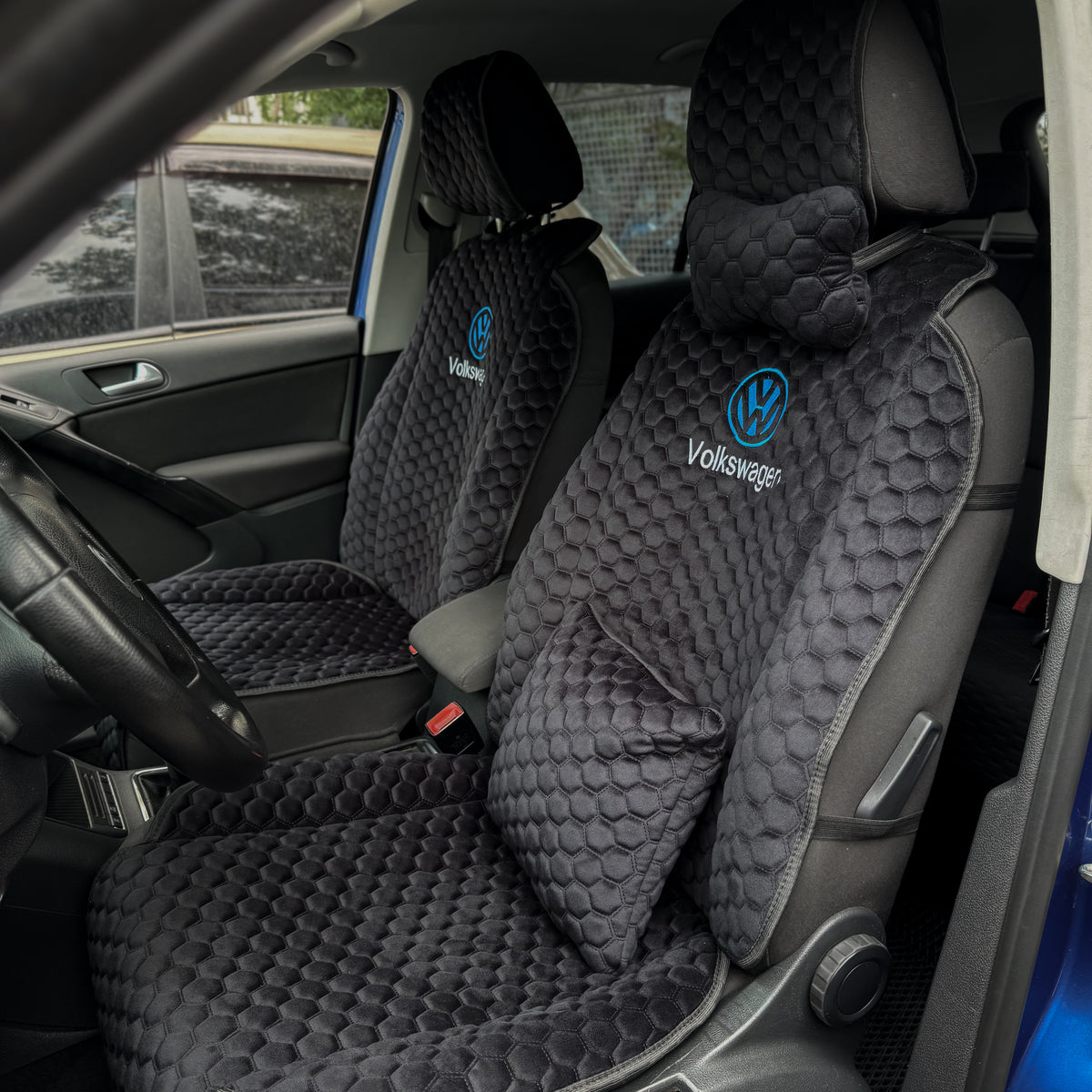 Накидки з алькантари преміум “Чорна сота”