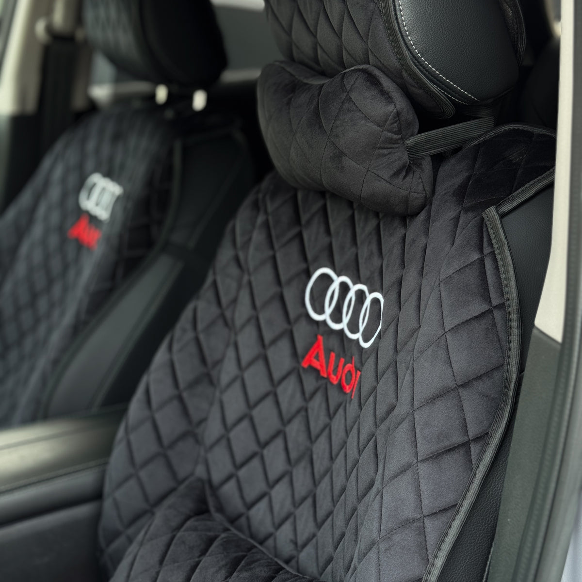 Накидки з алькантари преміум “Чорний ромб”