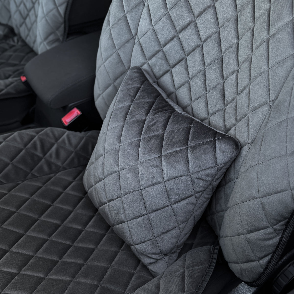 Накидки з алькантари стандарт “Темно-сірий ромб”