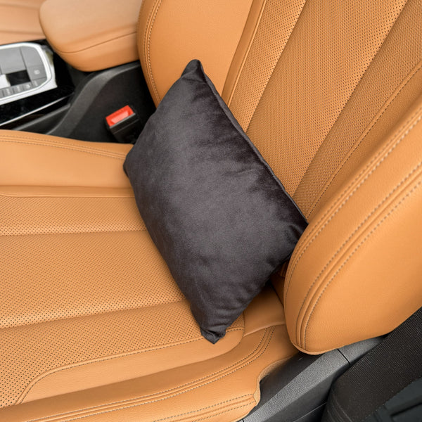 Подушка з оригінальної алькантари під спину “Чорний“