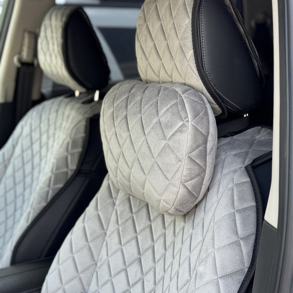 Ортопедична подушка з алькантари “Сірий ромб“