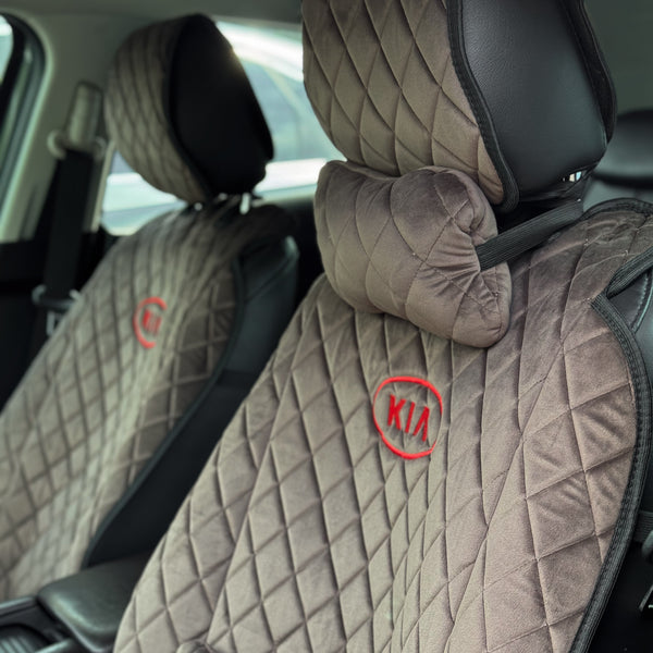 Накидки з алькантари преміум “Коричневий ромб”