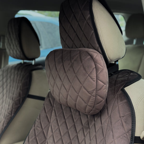 Ортопедична подушка з алькантари “Коричневий ромб“