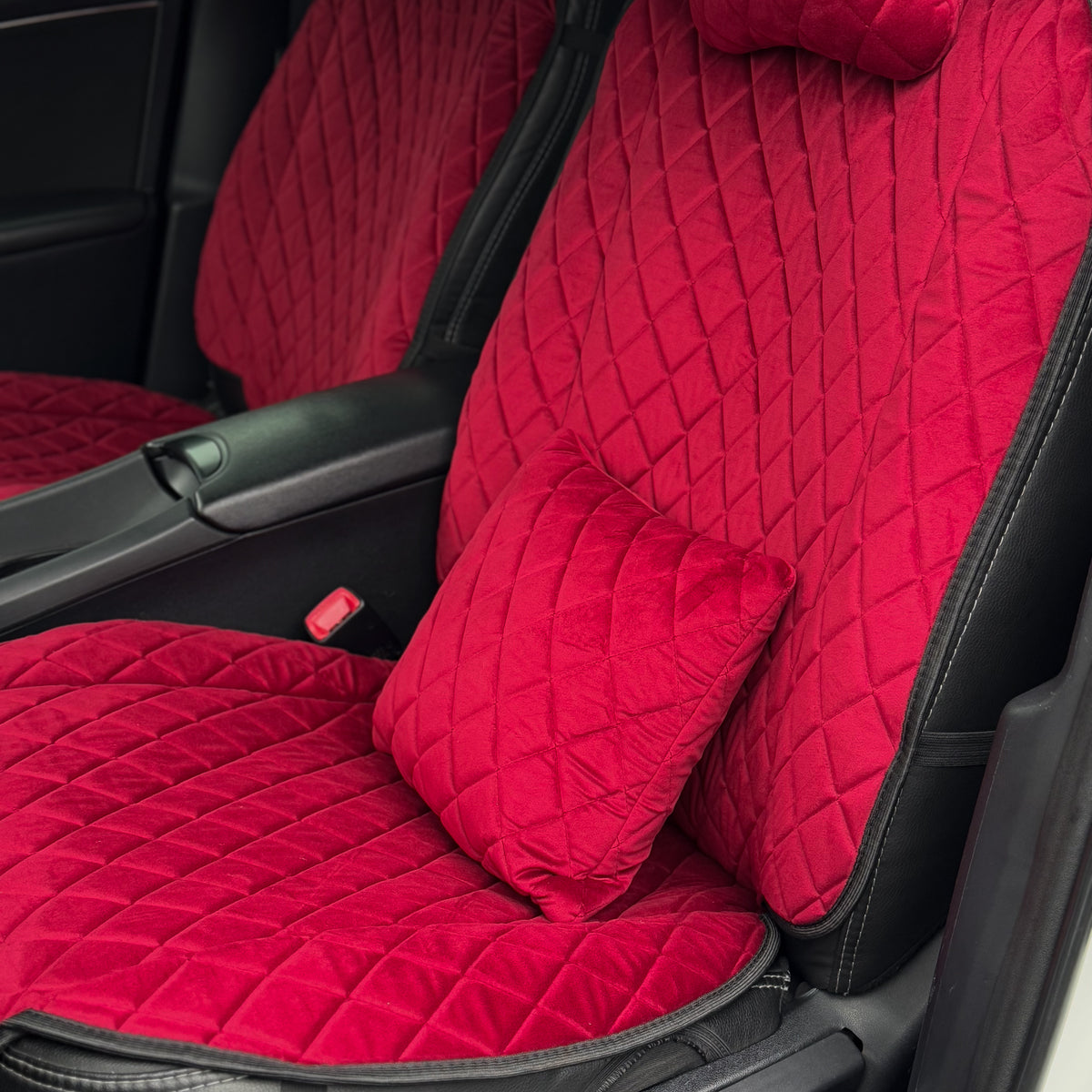 Накидки з алькантари преміум “Червоний ромб”