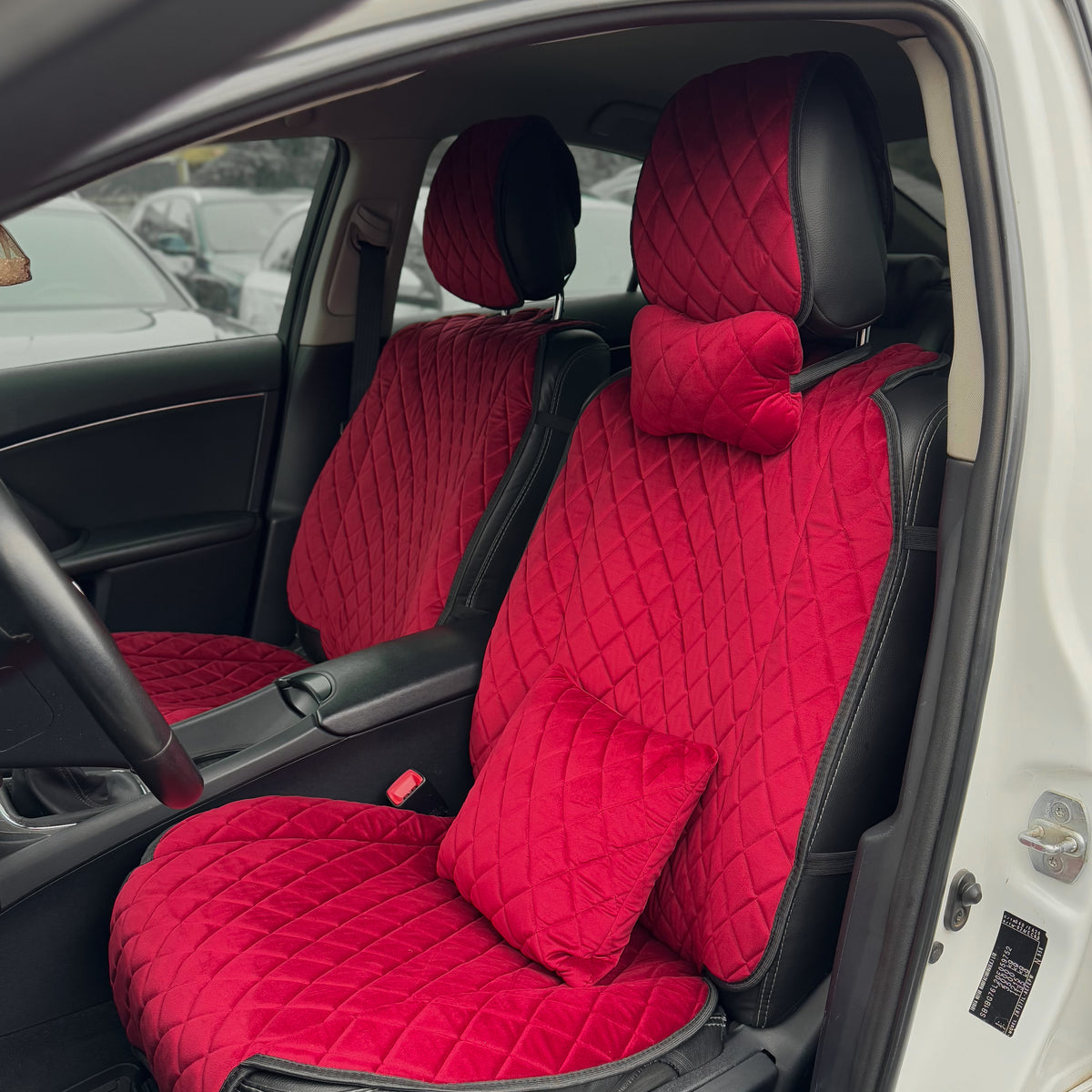 Накидки з алькантари преміум “Червоний ромб”