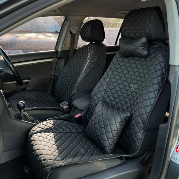 Накидки з перфорованої екошкіри “Чорний ромб”