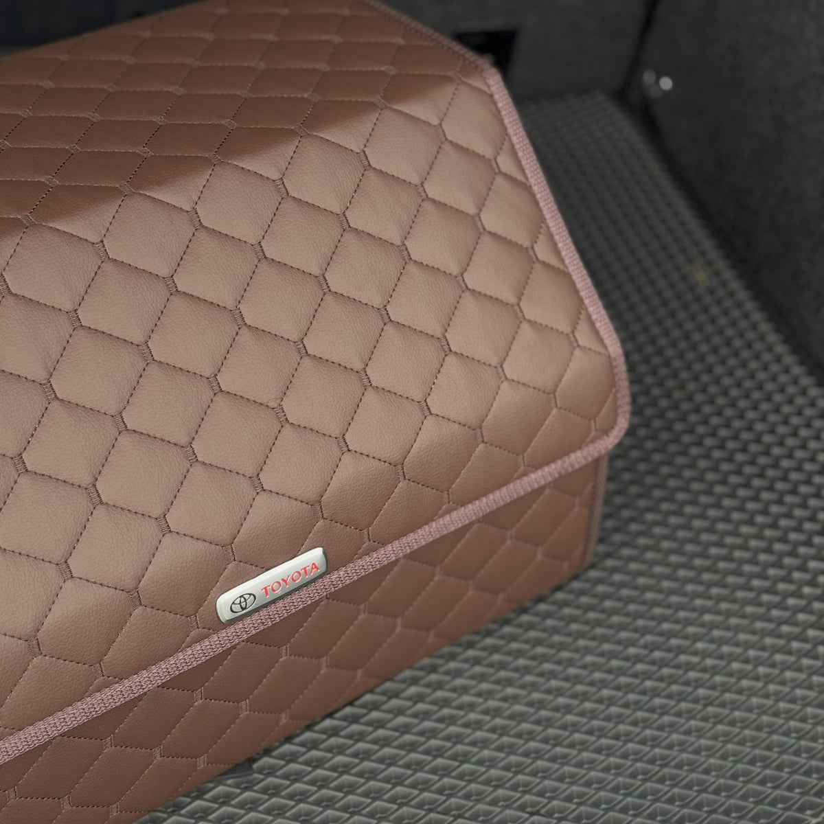 Органайзер у багажник авто з екошкіри “Коричневий ромб”