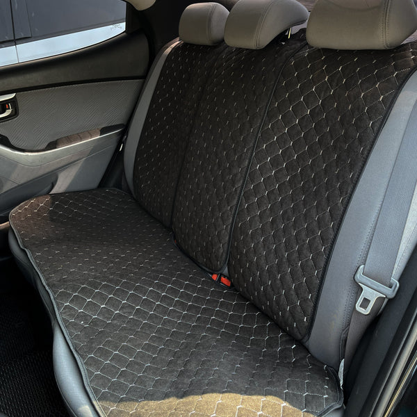 Третя спинка на задній ряд з алькантари стандарт “Чорний ромб із сірою ниткою”