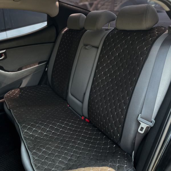 Накидки з алькантари стандарт “Чорний ромб із сірою ниткою”